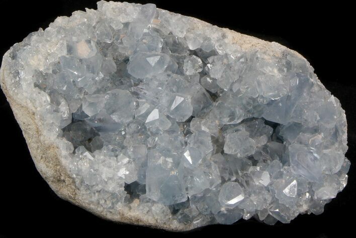Celestine (Celestite) Geode - Icy Blue Crystals #37089